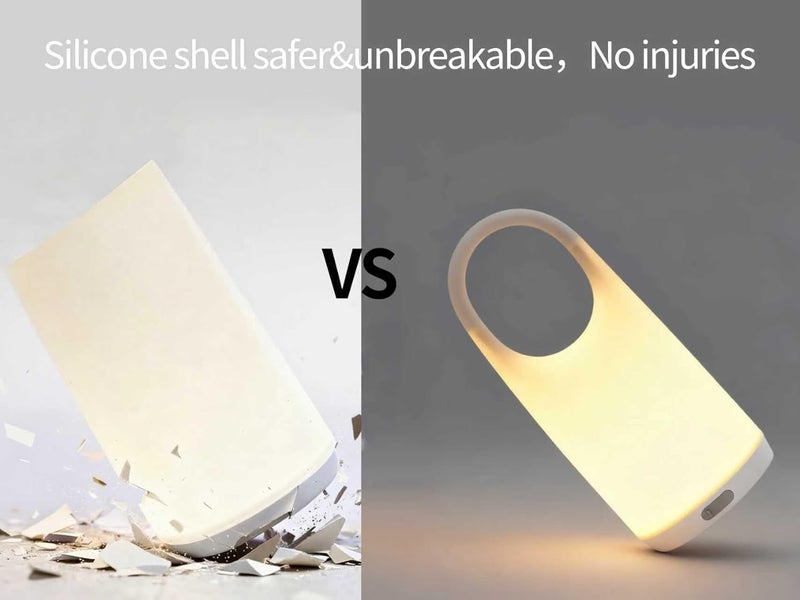 ANNAITE Portable Night Light Table Lamp 2 in 1 Charging LED Camping Lantern Waterproof 3-Levels Dimming&Silicone Shell Shatterproof Survival Kits for Indoor Outdoor Home Emergency Light Power (Warm Colors) - Image 3